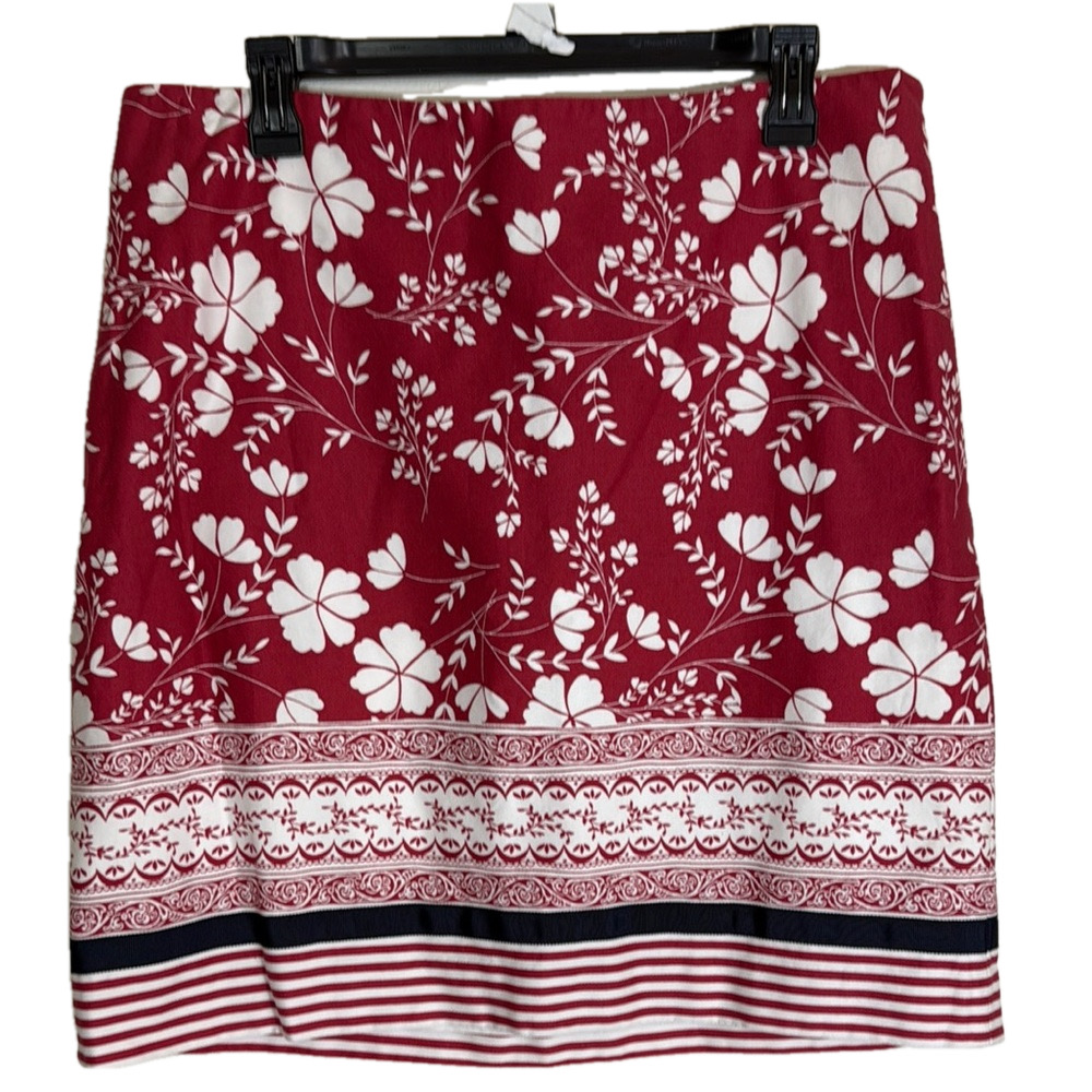 LOFT Red White and Blue Mini Pencil Skirt for Casual Resort Wear SKU0175